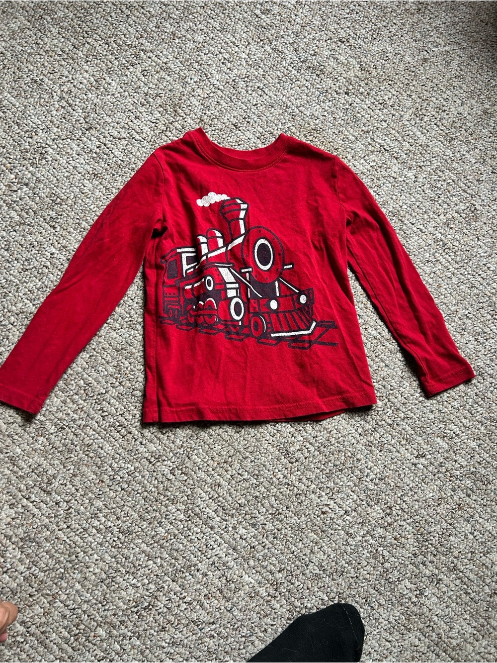 Jumping Beans Red Long-Sleeve Train Graphic Tee, size 5 (5T)